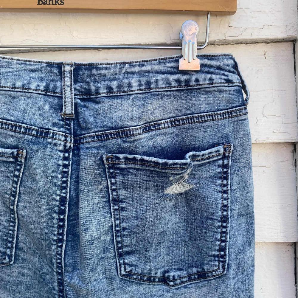 SO Blue Skinny Distressed Jeans Stretchy Denim Pants - Picture 7 of 9